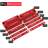 16Pc Inch / 9Pc Metric Setup Blocks Height Gauge Set, Precision Aluminum Setup Bars for Router and Table Saws Woodworking Set Up