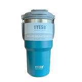 600ml Tyeso Tumbler Coffee Cup Stainless Steel Vacuum Thermal Straw Cups Insulated Mug Cold Storage Ice Large Capacity Leakproof