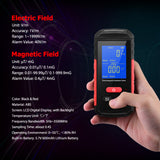Electromagnetic Radiation Tester EMF Meter LCD Backlight Magnetic Field Radiation Detection Alarm Average/Peak Mode Rechargeable