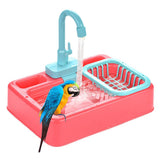 Bird Feeder Automatic Parrot Bathtub Swimming Pool Faucet Parrot Bath Shower Water Dispenser Bird Cage Bathroom Pet Parrot Toys