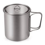 Aomiun Ultralight Titanium Cup Camping Water Mug Outdoor Portable Camping Picnic Water Cup Mug with Foldable Handle