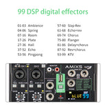 Portable mini audio mixer 99 digital effects sound cards mixers in professional usb mixer audio interface