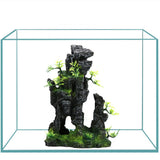 Fish Tank Landscape Decoration Artificial Resin Rockery Aquarium Decor Ornament Fake Tree Jungle Bird House Aquarium Accessories