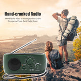 Solar Radio Hand Crank Radio AM/FM Weather Emergency Portable w/3 LED Flashlight Musical Enjoyable Instrument Supply