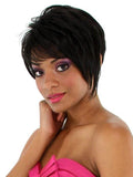 Mechanism chemical fiber wig short straight hair natural fluffy rose net chemical fiber headgear