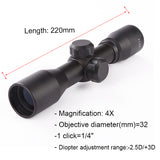 Tactical Hunting Optical 4x32 Airsoft Optical Rifle Scope Sight with Rail Mount Rifle Telescope Double Crosshair Sight Shooting