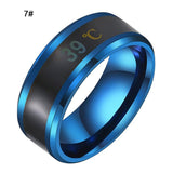 Smart Temperature Ring Fashion Stainless Steel Intelligent Temperature Sensor Rings Thermometer Finger Digital Temperature Meter