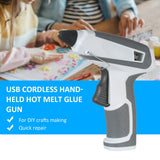 Cordless Hot Melt Glue Gun Portable Lightweight Compact Electric USB Glue Gun Heating Tool for DIY Arts Craft Repair