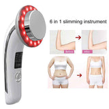 6 In 1 Fat Remover RF EMS Portable Home Ultrasonic Cavitation Body Slimming Massager Negative Ions Adjustable Face Tighten Skin