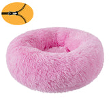 Removable Donut Dog Bed Plush Pet Kennel Round Cat Bed Winter Warm Sleeping Beds Lounger House for Medium Large Dogs Washable