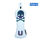 Golf Wood Cover Skull Gradient for Driver Fairway Hybrid Waterproof PU Leather Golf Club Cover Protector Golf Headcover