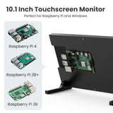 10.1 inch Capacitive Touchscreen Monitor for Raspberry Pi 1280 * 800 Portable IPS Display Plug and Play Monitor Compatible