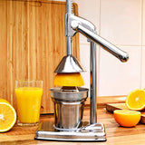 Manual Juicer with Lever, Fruit Press for Oranges, Citrus, Lemon Squeezer Stainless Steel Fruit Juicer Handheld