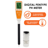 Long Tube Pentype Water Quality Meter Tester  w/ ATC for Drinking Water, Food, Cheese, Milk and Soil Dual Display