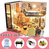 CUTEBEE DIY Dollhouse kit Wooden Doll House Miniature House Furniture Kit Toys for children Christmas Gift TD32