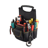 600D Oxford Cloth Maintenance Electrician's Waist Tool Bag Portable Waist Pouch Hand Tool Bag Black 20.5x14x33cm/8.1x5.5x13 inch
