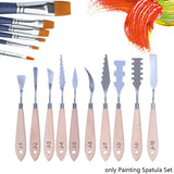 Stainless Steel Palette Art Tools With Wooden Handle Spatula Practical Color Mixing Painting  Set Professional Texture