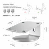 Aluminum Laptop Stand Base 360 Rotation Laptops Heighten Holder Notebook Cooling Support