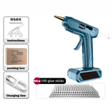 5400MAh DIY Cordless Hot Melt Glue Gun With 20/50/100pc Glue Sticks Copper Nozzle Rechargeable Hot Glue Gun Craft Repair Tool