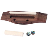 Ukulele Rosewood Bridge Set Bone &amp; Saddle Nut Shell Dot for 4 String Guitar Parts Stringed Instruments Accessories