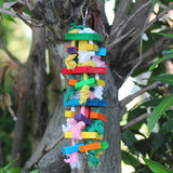 Colorful Parrot Toys Chew Natural Wooden Bird Toys Perch Hanging Chewing Swings Cage Pet Bird Toy Climbing Ladder Game Supplies