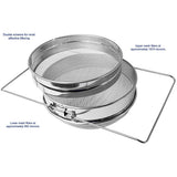 Double-Deck Stainless Steel Honey Strainer Double Screen Sieve Stainless Steel Beekeeping Equipment Filter Durable Settling Tank