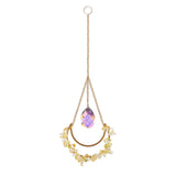 Crystal Sun Catchers Wind Chime Prisms Natural Stone Rainbow Chaser Moon for Garden Hanging Pendant Car Lamp Home Decor Gift