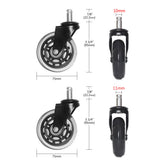 5PCS Office Chair Caster Wheels 3 Inch Swivel Rubber Caster Wheels Replacement Soft Safe Rollers Furniture Hardware