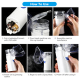 Portable Nebulizer Machine Inhaler Health Care Ultrasonic Atomizer Mist Unisex Adult Kids For Home Daily Use Steaming Tool USB
