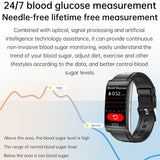 E600 Smart Watch ECG Blood Sugar Men Non-invasive Blood Glucose Heart Rate Health Monitor Women Sports Smartwath Bracelet