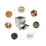 Stainless Steel Square Wood Burning Stove Portable Collapsible Grill Outdoor Camping Cookware (Silver)