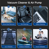 2 In 1 Air Pump Inflator Handheld Vacuum Cleaner 17000Pa for Car Home Outdoor USB Rechargeable Portable Cordless Vacuum Cleaner