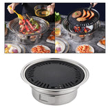 Korean Charcoal Barbecue Grill BBQ Stove Stove Plate Non-Stick Charcoal Pan BBQ Plate for Traveling Picnic Grilling Fish Steak