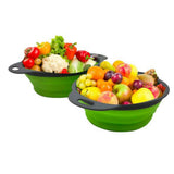1PC Big Silicone Folding Colander Bowl Folding fruit basket Strainer Outdoor Camping Tableware Draining Bowl Portable Cookware