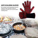 1 Pair Anti Slip BBQ Grill Gloves Heat Resistant Camping Kitchen Oven Fireproof Barbecue Cooking Microwave Gloves