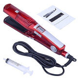 Professional Flat Iron Straightening Iron Brush Titanium Ceramic Hair Comb Curler Steampod Hair Curler