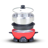 2L Multi Cooker Electric Hot Pot Small Household Electric Grill Pans Non-stick Barbecue Pan 800W 220V Food Cooker Yunlinli Metal