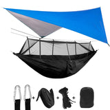 Outdoor Mosquito Net Parachute Portable Camping Hammock with Rain Fly Tarp,Nylon Hammocks Camping Hanging Sleeping Bed Swing