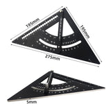 Alloy Metric and Inch Angle Protractor Triangle Ruler Multi Angle Positioning Tool Woodworking Line Ruler Measuring Gauge