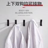 New space aluminum kitchen bathroom bathroom hook coat and hat hook Nordic black non-punching