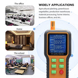 Household Air Quality Detector T/H Sensor CO2 Tester LCD with Backlit Carbon Dioxide TVOC HCHO Value Temperature Humidity Detect
