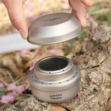 Lixada Portable Mini Titanium Alcohol Stove with Lid Cross Stove Stand Rack Outdoor Camping Hiking Cooking Alcohol Stove