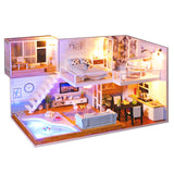 CUTEBEE DIY DollHouse Miniature Doll House With Furniture Kit Wooden House Miniaturas Toys For Children New Year Christmas Gift