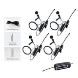 Wireless Lavalier Microphone System 4 Channel Wireless Lavalier Microphone for iPhone DSLR Camera YouTube Podcast Vlog B