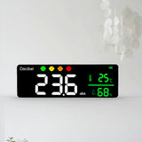 DM1306D Digital Decibel Sound Meter Smart Wall Mounted Neighbors Noise Detector 30-130dB Temperature and Humidity Monitor