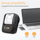 Mini Portable Receipt Thermal Printer 80mm Receipt Printer USB+Wireless BT Connection for Office/Market for Windows/Android/iOS
