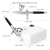 KKMOON Multi-purpose Professional 0.3mm Airbrush Non-oil Type 30PSI Air Compressor Set for Model Making Art Painting