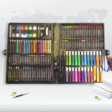 168pcs Drawing Pen Art Set Kit Painting Sketching Color Pencils Crayon Oil Pastel Water Color Glue with Case for Children Kids