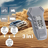 0-20mm 3 In 1 Digital Tire Pressure Gauge With Box ABS Self-Calibrating Car Tire Pressure Tread Depth Gauge LCD With Backlight