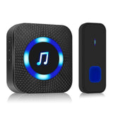 LED Wireless Doorbell 1000ft Waterproof Door Bell Outdoor Home Security Welcome Bell Smart Calling Bell with Button Receiver